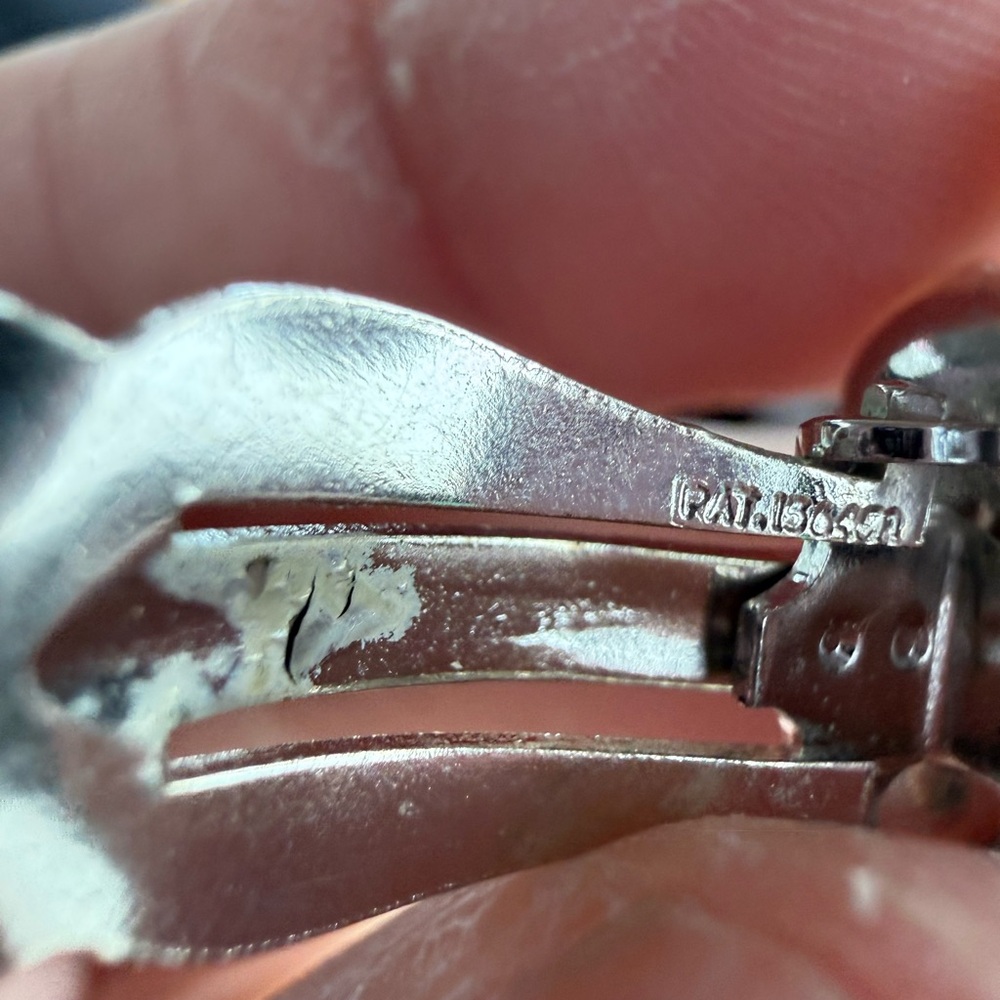 Silver Plated 1950s Crystal Earrings - Picture 6 of 6